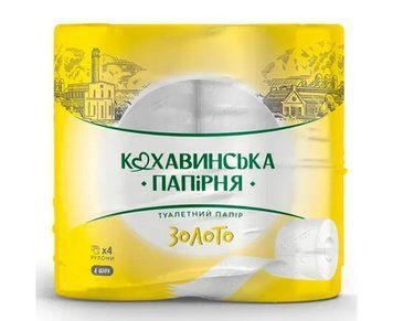 Бумага туалет. целлюлоз. "Золото", по 4 рул., на гильзе, 4-х слой., белый КОХАВИНКА 272831 фото