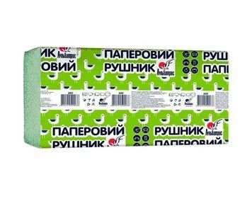 Полотенца бумажные V-образные зеленые (200 листов) Альбатрос 272840 фото