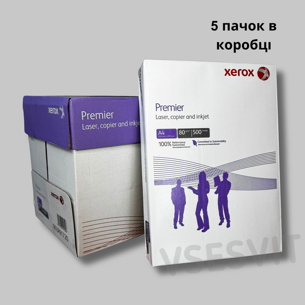 Папір офісний А4, XEROX Premier, 80 г/м2, 500 аркушів, преміум якості , класу В+, 136073 фото