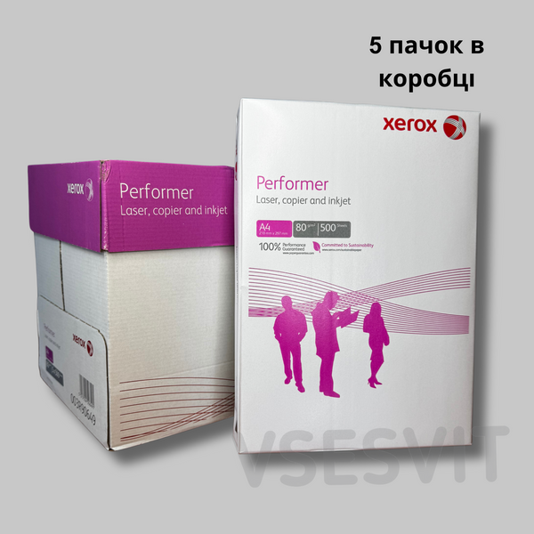 Папір офісний А4, Xerox Performer 80 г/м2, 500 аркушів, клaсу С 183785 фото