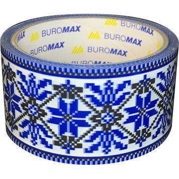 Клейка стрічка пак. 48мм x 35м. ВИШИВАНКА синя BM.7007-68 271633 фото