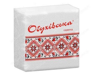 Серветки паперові 1 шар. 40 штук,"Обуховская" ,білі 272863 фото