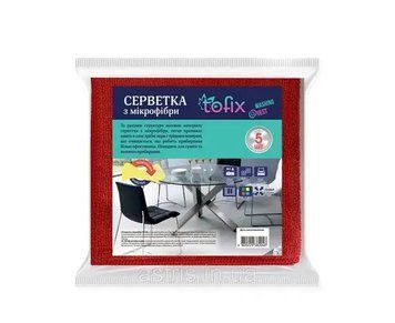 Салфетка Микрофибра универсальная ТМ Tofix 1шт 30*30 (в упаковке) 269587 фото