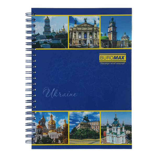Зошит для нотаток. А5. 96арк.. на пружині клітинка. тверда обкладинка BM.2412 271446 фото