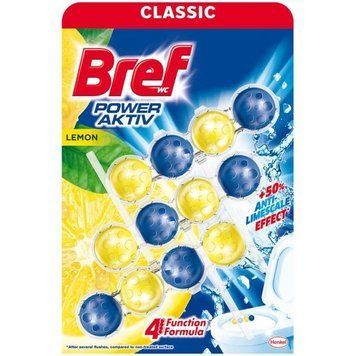 Bref Цвет Aktiv 3* 50 г, блок для унитаза Лимонная свежесть (шарики) 272698 фото