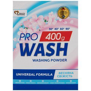 PRO WASH Порошок для прання універсальний Весняна свіжість,400г 272705 фото